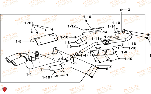 Echappement Jusqu Au No Serie 008677 TGB Pieces BLADE 525 SE_FI (2012 - 2014) (No Serie RFCFBFFGE...Type: FBG-HFE)