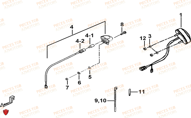 Eclairage Arriere TGB Pieces BLADE 525 SE_FI (2012 - 2014) (No Serie RFCFBFFGE...Type: FBG-HFE)