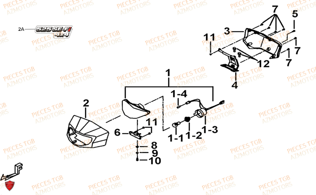 Eclairage Avant Option TGB Pieces BLADE 525 SE_FI (2012 - 2014) (No Serie RFCFBFFGE...Type: FBG-HFE)