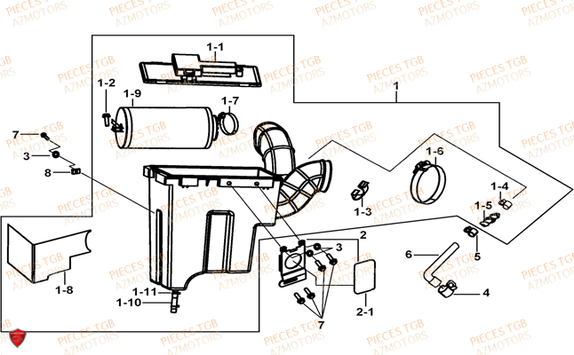 Filtre A Air TGB Pieces BLADE 525 SE_FI (2012 - 2014) (No Serie RFCFBFFGE...Type: FBG-HFE)