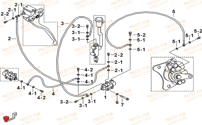 Frein Arriere TGB Pieces BLADE 525 SE_FI (2012 - 2014) (No Serie RFCFBFFGE...Type: FBG-HFE)