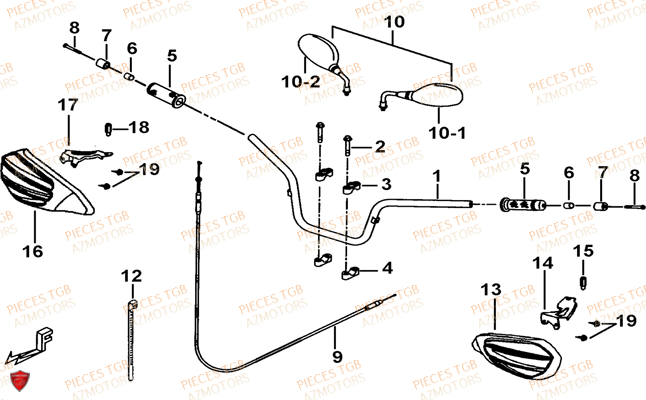Guidon TGB Pieces BLADE 525 SE_FI (2012 - 2014) (No Serie RFCFBFFGE...Type: FBG-HFE)