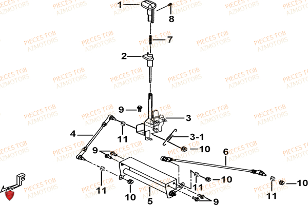 Levier De Vitesses TGB Pieces BLADE 525 SE_FI (2012 - 2014) (No Serie RFCFBFFGE...Type: FBG-HFE)
