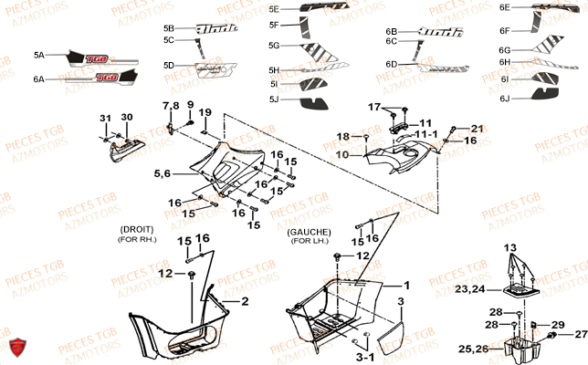 Marche Pied TGB Pieces BLADE 525 SE_FI (2012 - 2014) (No Serie RFCFBFFGE...Type: FBG-HFE)