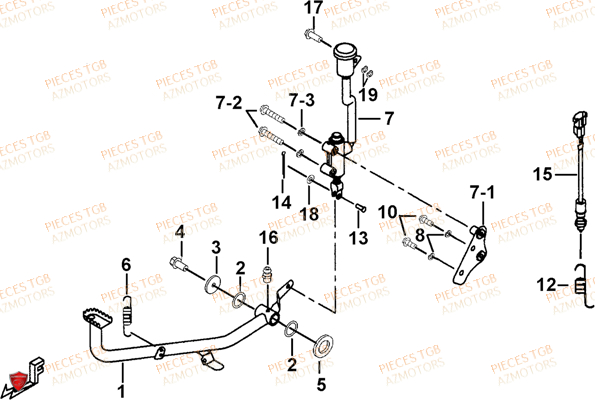 PEDALE DE FREIN TGB BLADE 525 SE 525 SL