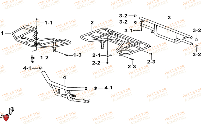 Porte Bagages Option TGB Pieces BLADE 525 SE_FI (2012 - 2014) (No Serie RFCFBFFGE...Type: FBG-HFE)