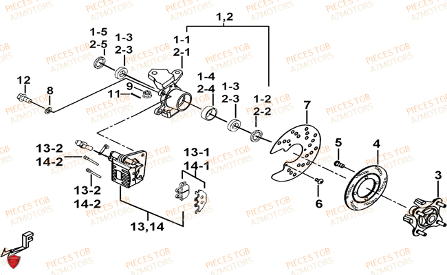 Porte Fusee De Direction TGB Pieces BLADE 525 SE_FI (2012 - 2014) (No Serie RFCFBFFGE...Type: FBG-HFE)