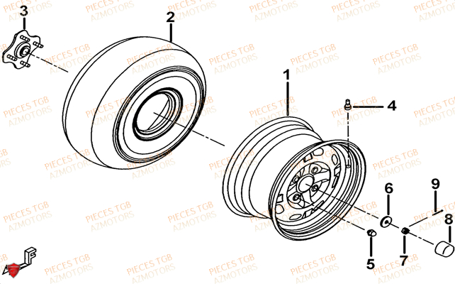 Roues Arriere TGB Pieces BLADE 525 SE_FI (2012 - 2014) (No Serie RFCFBFFGE...Type: FBG-HFE)
