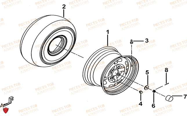 Roues Avant TGB Pieces BLADE 525 SE_FI (2012 - 2014) (No Serie RFCFBFFGE...Type: FBG-HFE)