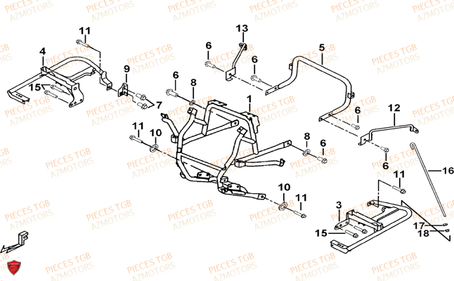 Support Pare Chocs TGB Pieces BLADE 525 SE_FI (2012 - 2014) (No Serie RFCFBFFGE...Type: FBG-HFE)