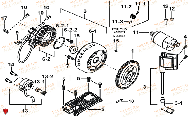 SYSTEME ELECTRIQUE 1 TGB BLADE 525 SE 525 SL