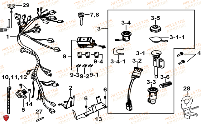 Systeme Electrique 2 TGB Pieces BLADE 525 SE_FI (2012 - 2014) (No Serie RFCFBFFGE...Type: FBG-HFE)