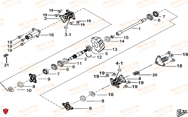 Transmission TGB Pieces BLADE 525 SE_FI (2012 - 2014) (No Serie RFCFBFFGE...Type: FBG-HFE)