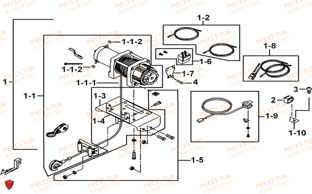 Treuil (modele Tgb Co) AZMOTORS Pieces BLADE 525 SE_FI (2012 - 2014) (No Serie RFCFBFFGE...Type: FBG-HFE)