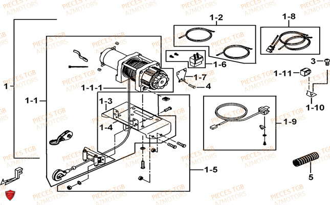 Treuil (modele Tgb Ly) AZMOTORS Pieces BLADE 525 SE_FI (2012 - 2014) (No Serie RFCFBFFGE...Type: FBG-HFE)