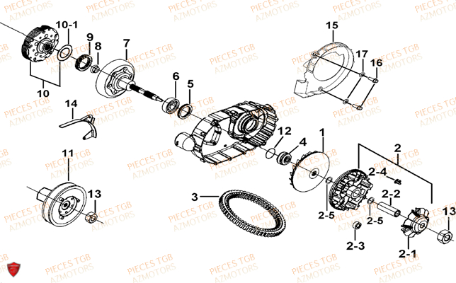 Variateur TGB Pieces BLADE 525 SE_FI (2012 - 2014) (No Serie RFCFBFFGE...Type: FBG-HFE)