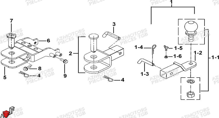 Attelages Option AZMOTORS Pieces TGB BLADE 550 LT EPS (No Serie RFCFLGFLE...Type FTG-HDLE)

