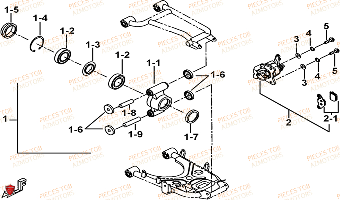 AXE ARRIERE AZMOTORS BLADE 550 LT EPS