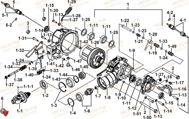 BLOCAGE DIFFERENTIEL AVANT AZMOTORS BLADE 550 LT EPS