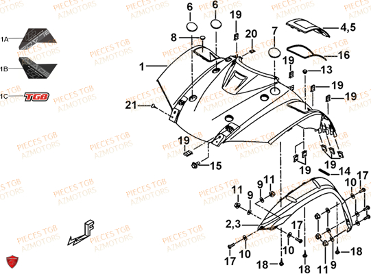 CARROSSERIE AVANT AZMOTORS BLADE 550 LT EPS