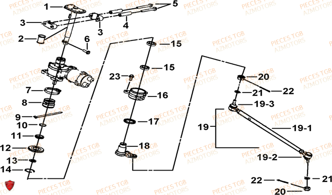 COLONNE DE DIRECTION AZMOTORS BLADE 550 LT EPS