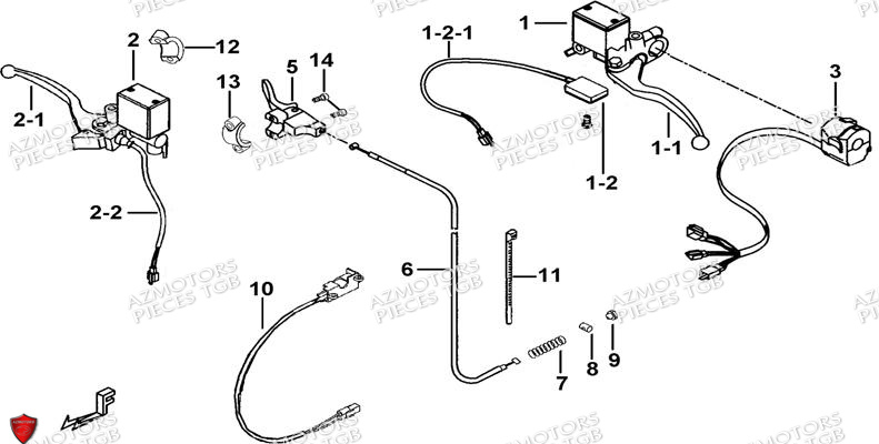 Ensemble Maitre Cylindre AZMOTORS Pieces TGB BLADE 550 LT EPS (No Serie RFCFLGFLE...Type FTG-HDLE)

