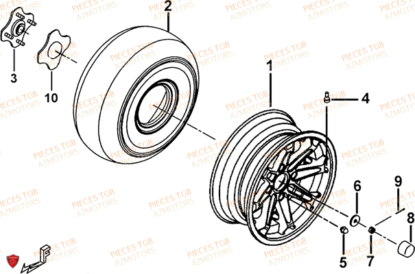 ROUES ARRIERE AZMOTORS BLADE 550 LT EPS