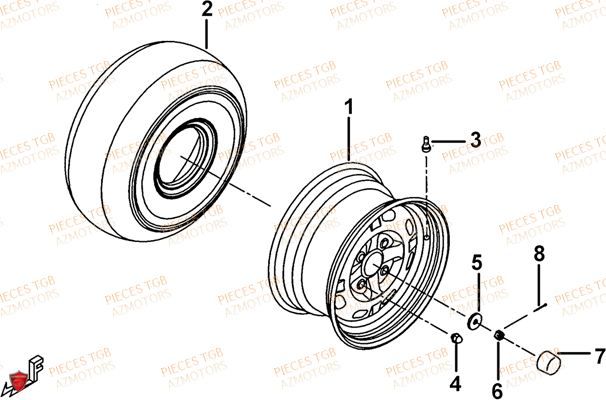 ROUES AVANT AZMOTORS BLADE 550 LT EPS