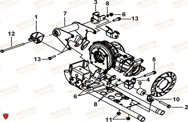 SUPPORTS DIFFERENTIEL ARRIERE AZMOTORS BLADE 550 LT EPS