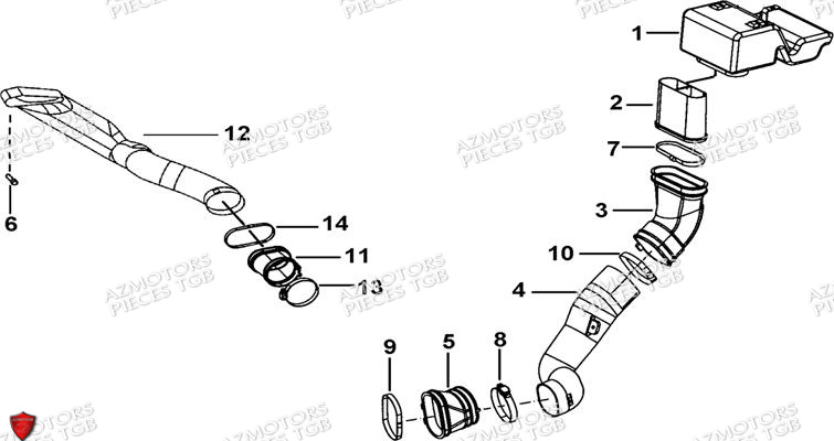 Systeme Admission AZMOTORS Pieces TGB BLADE 550 LT EPS (No Serie RFCFLGFLE...Type FTG-HDLE)

