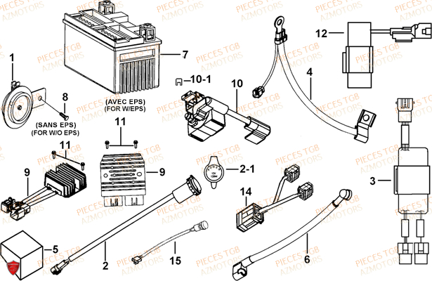 SYSTEME ELECTRIQUE 3 AZMOTORS BLADE 550 LT EPS