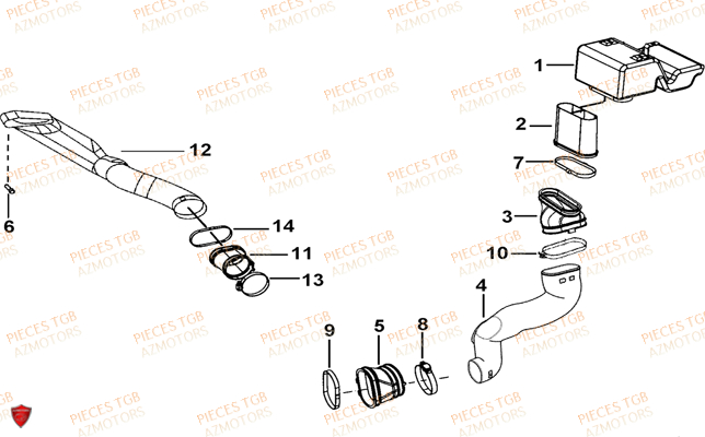 Admission AZMOTORS Pieces TGB BLADE 550 LT FI 4x4 (2016) (No Serie RFCLTGLTA...Type FTG-HDLE)