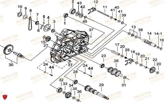 Carter Moteur Gauche 2 AZMOTORS Pieces TGB BLADE 550 LT FI 4x4 (2016) (No Serie RFCLTGLTA...Type FTG-HDLE)