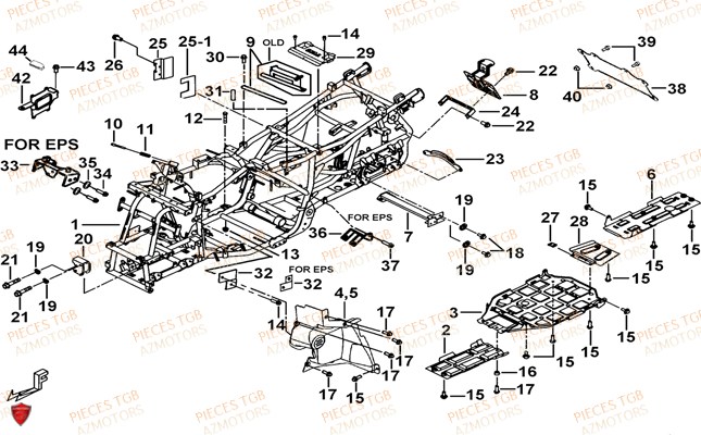 Chassis AZMOTORS Pieces TGB BLADE 550 LT FI 4x4 (2016) (No Serie RFCLTGLTA...Type FTG-HDLE)