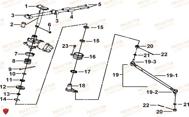 Colonne De Direction AZMOTORS Pieces TGB BLADE 550 LT FI 4x4 (2016) (No Serie RFCLTGLTA...Type FTG-HDLE)