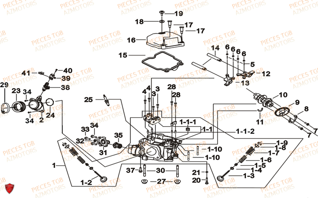 Culasse AZMOTORS Pieces TGB BLADE 550 LT FI 4x4 (2016) (No Serie RFCLTGLTA...Type FTG-HDLE)