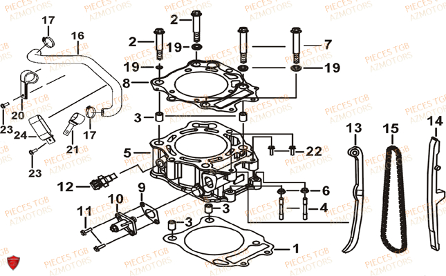 Cylindre TGB Pieces TGB BLADE 550 LT FI 4x4 (2016) (No Serie RFCLTGLTA...Type FTG-HDLE)