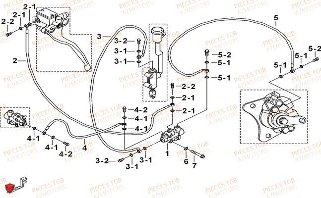 Frein Arriere Jusqu Au No Serie 017381 AZMOTORS Pieces TGB BLADE 550 LT FI 4x4 (2016) (No Serie RFCLTGLTA...Type FTG-HDLE)