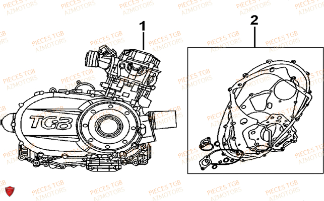 Moteur AZMOTORS Pieces TGB BLADE 550 LT FI 4x4 (2016) (No Serie RFCLTGLTA...Type FTG-HDLE)