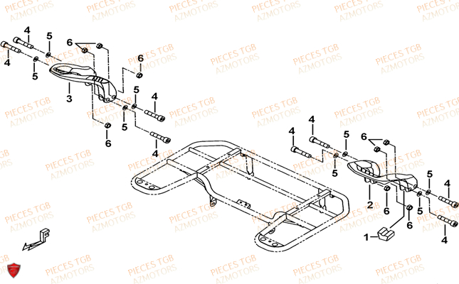 Poignees Passager Option AZMOTORS Pieces TGB BLADE 550 LT FI 4x4 (2016) (No Serie RFCLTGLTA...Type FTG-HDLE)