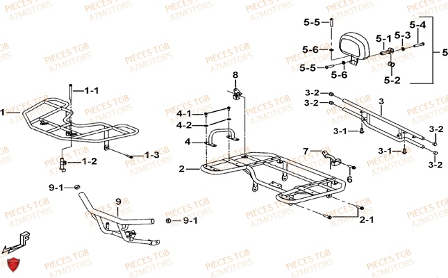 Porte Bagages Option TGB Pieces TGB BLADE 550 LT FI 4x4 (2016) (No Serie RFCLTGLTA...Type FTG-HDLE)