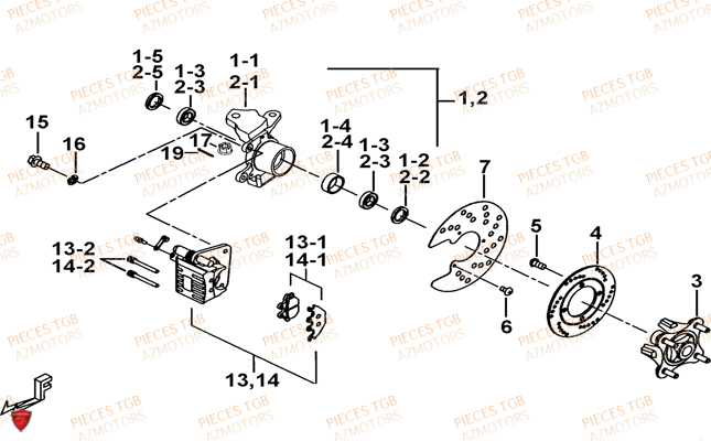 Porte Fusee De Direction TGB Pieces TGB BLADE 550 LT FI 4x4 (2016) (No Serie RFCLTGLTA...Type FTG-HDLE)