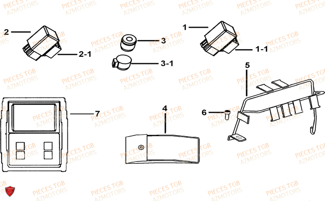 Supports AZMOTORS Pieces TGB BLADE 550 LT FI 4x4 (2016) (No Serie RFCLTGLTA...Type FTG-HDLE)