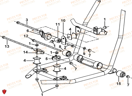 Supports Moteur AZMOTORS Pieces TGB BLADE 550 LT FI 4x4 (2016) (No Serie RFCLTGLTA...Type FTG-HDLE)