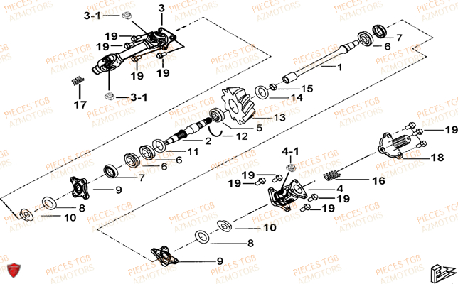 Transmission AZMOTORS Pieces TGB BLADE 550 LT FI 4x4 (2016) (No Serie RFCLTGLTA...Type FTG-HDLE)