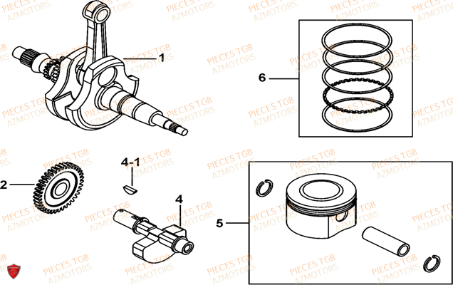 Vilebrequin AZMOTORS Pieces TGB BLADE 550 LT FI 4x4 (2016) (No Serie RFCLTGLTA...Type FTG-HDLE)