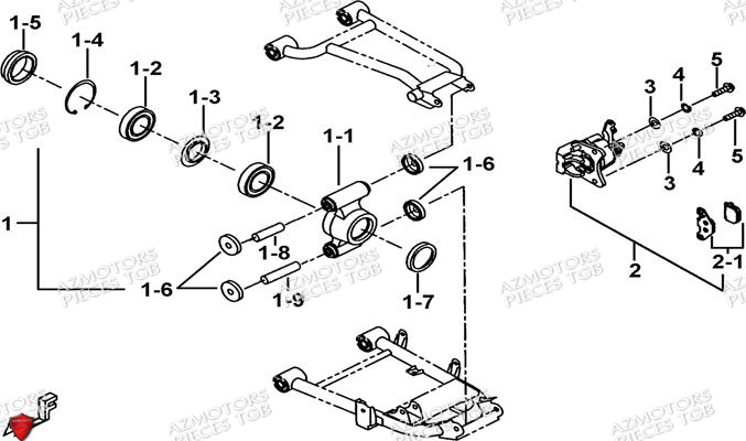 Axe Arriere AZMOTORS Pieces TGB BLADE 550 SE EPS (No Serie RFCFBGFTP... ET RFCFTGTBA... Type: FTG-HDE)

