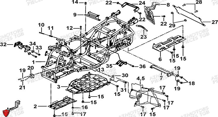 Chassis AZMOTORS Pieces TGB BLADE 550 SE EPS (No Serie RFCFBGFTP... ET RFCFTGTBA... Type: FTG-HDE)

