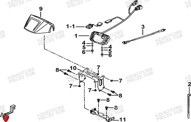 Compteur AZMOTORS Pieces TGB BLADE 550 SE EPS (No Serie RFCFBGFTP... ET RFCFTGTBA... Type: FTG-HDE)

