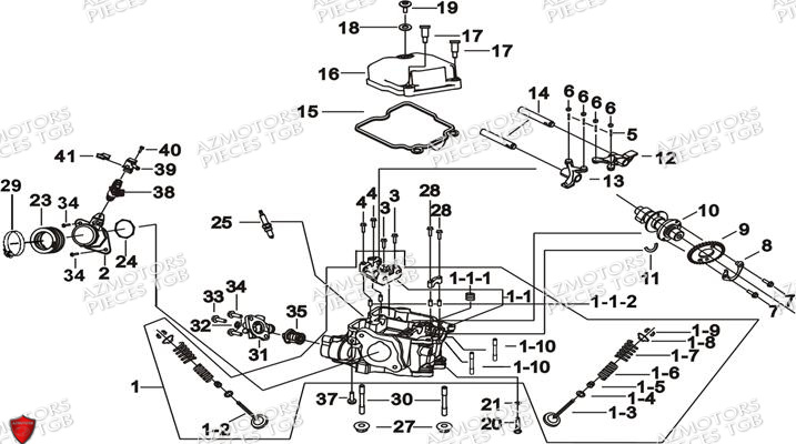Culasse AZMOTORS Pieces TGB BLADE 550 SE EPS (No Serie RFCFBGFTP... ET RFCFTGTBA... Type: FTG-HDE)

